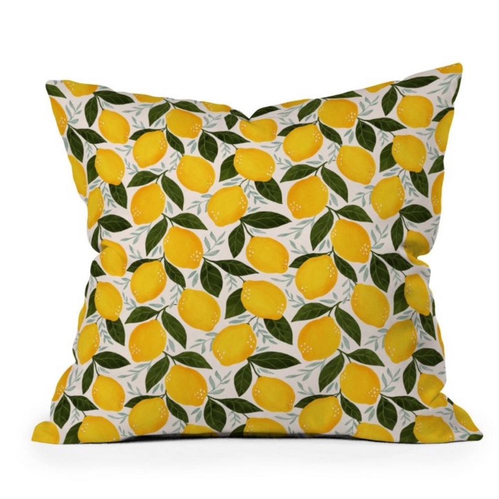DENY DESIGN NWT avenie Mediterranean summer lemons outdoor throw pillow -18”